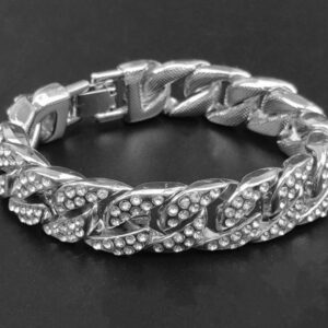 Full Diamond Cuban Chain Men’s Bracelet Domineering Cool Trendy Bracelet