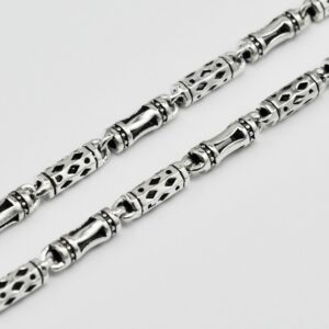 The 925 Silver men’s Necklace clavicle thick long silver chain all-match fashion retro silver chain bare sweater chain