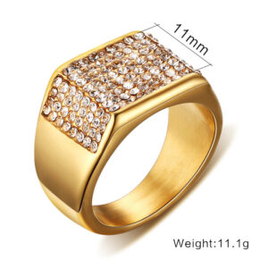 Titanium steel diamond men’s ring