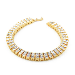 Europe and America hip hop hot 2 row bracelet men’s rhinestone bracelet blingbling cross-border supply NB02