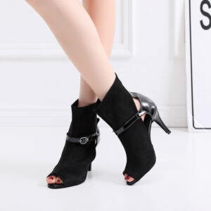 Women’s Soft Bottom Black Short Tube High Heels