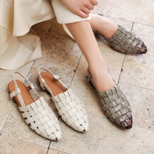Women’s Summer Flat Weave Vintage Niche French Sandals