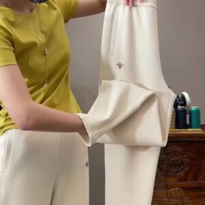 Women’s High-end Fashion Draping Slim Fit Slimming Slim Fit High Waist High Elastic Casual Pants