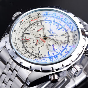 Men’s Stainless Steel Business Three-plate Six-pin Automatic Mechanical Watch