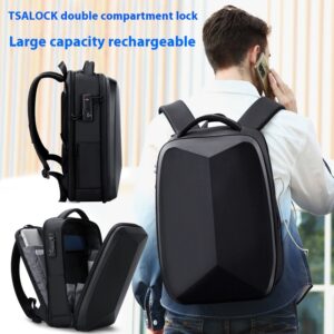 Men’s Business Casual Password Lock Anti-theft Backpack Business Trip Travel Laptop Bag Student Schoolbag