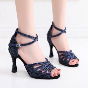 Rhinestone Women’s Latin Dancing Shoes Dark Blue