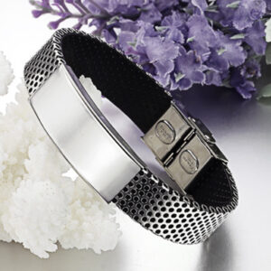 Men’s titanium leather bracelet