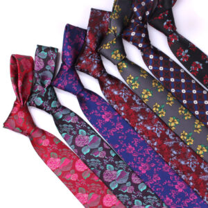 Men’s Tie Casual Fashion Yarn-dyed 6cm Flower Graffiti