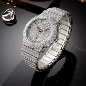 Affordable Luxury Style Diamond-embedded Watch Men’s Color Calendar Quartz Watch