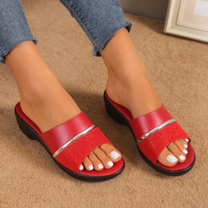 Plus Size Female Slippers Chunky Heel Light