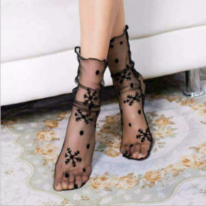 Thin Mid-calf Transparent Net Women’s Breathable Lace Socks