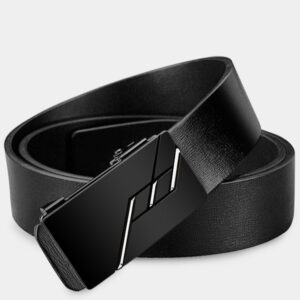 Automatic Leather Buckle Cowhide Casual Business Men’s Pant Belt