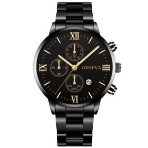 Steel Watch Men’s Stainless Steel Three-eye Calendar