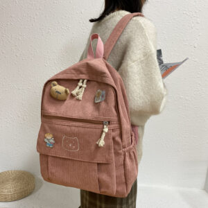 High School And College Student Corduroy All-match Corduroy Backpack