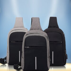 Leisure Travel Waterproof Men’s USB Charging Slanted Chest Bag