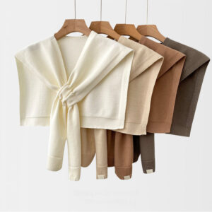 Women’s Knitted Shawl Cross Fashion Solid Color Scarf