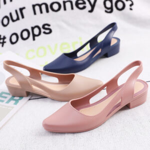 Fashion Casual Sandals Women’s Low-cut Plastic Flat Sandals