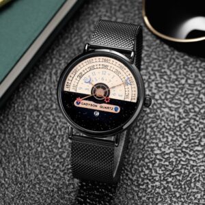 Fashion Quartz Calendar Alloy Mesh Belt Men’s Watch