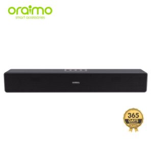 Oraimo Wireless Soundbar: Tilted Stereo Sound with 45° Angle for Enhanced Audio.