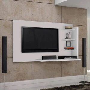 White Floating Wall Shelf for 42″ TV Console