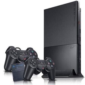 Sony PS2 Slim Console with 2 Controllers and 20 Preloaded Games.