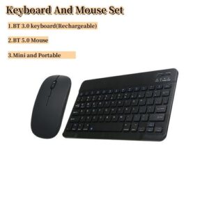 10-inch Wireless Rechargeable 78-Key Mini Keyboard and Mouse Combo.