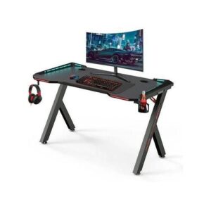 55-inch Gaming Desk with LED RGB Lights, 1.4m