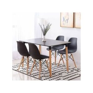 Rectangular Dining Table with 4 Chairs – Ideal for Restaurants
