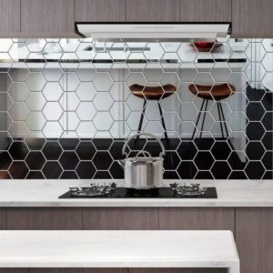 12pcs 7.9″x6.7″ Acrylic Reflective Mirror Stickers, Non-Glass