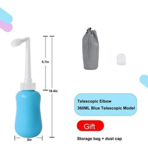 Portable Peri Bottle Postpartum Care 360ml Blue – Handheld Travel Bidet Sprayer for Women and Men, Ideal for Perineal Hygiene and Toilet Use.