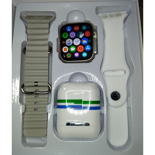 Ultra I8 Series 8 Smart Watch with 2 Straps and AirPods for Android/iPhone